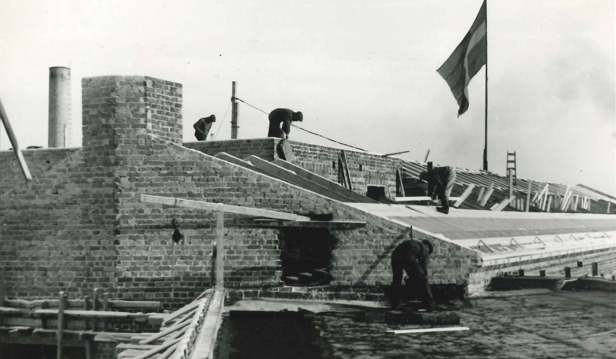 Bygget av sanatoriebyggnad Bollnäs sjukhus 1947
